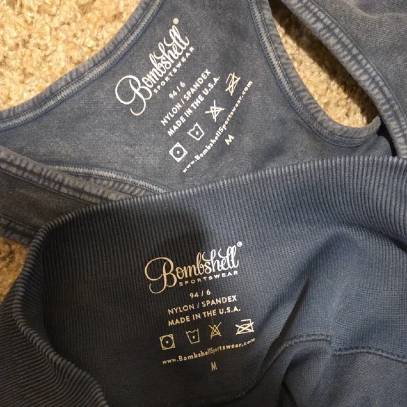 Bombshell Sportswear Denim Blue Activewear Set - Picture 3 of 3